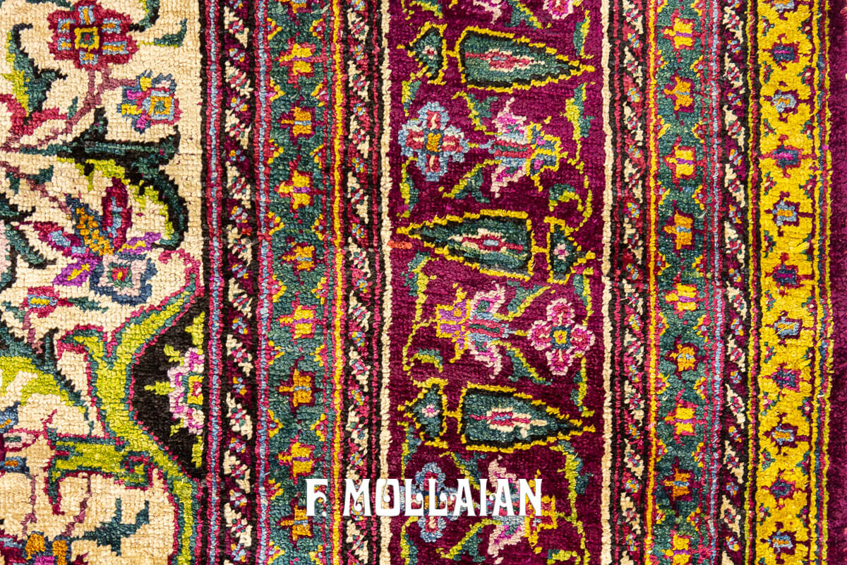 Rare Rug Farahan Silk Signed “Zel Al-Soltan” n°:705694